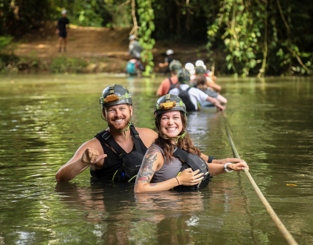 River crossing at ATM cave