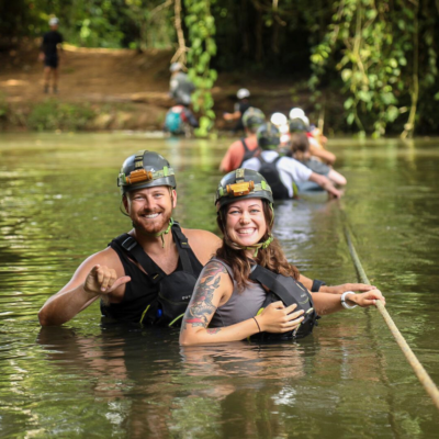 River crossing at ATM cave