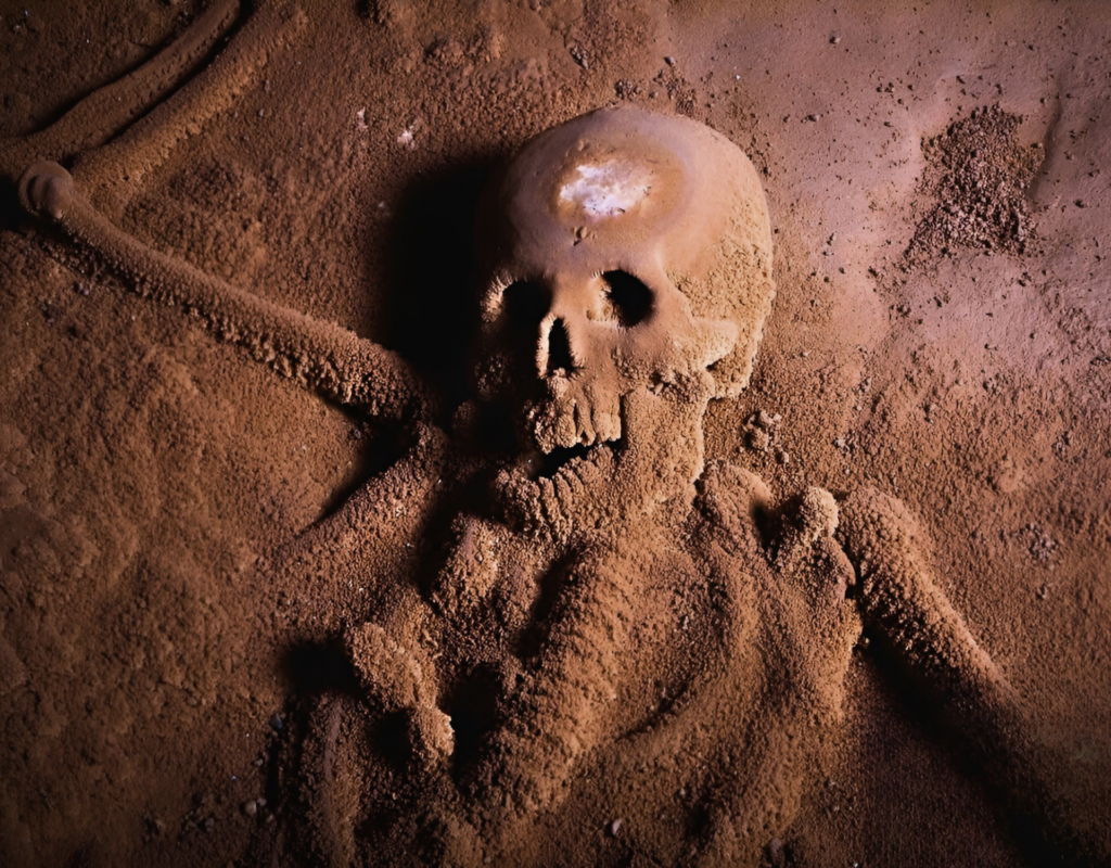 Skeleton remains at ATM cave